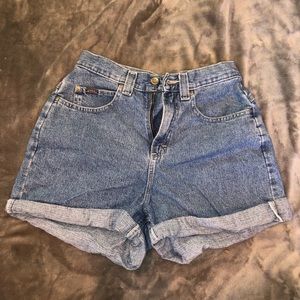High waisted jean shorts